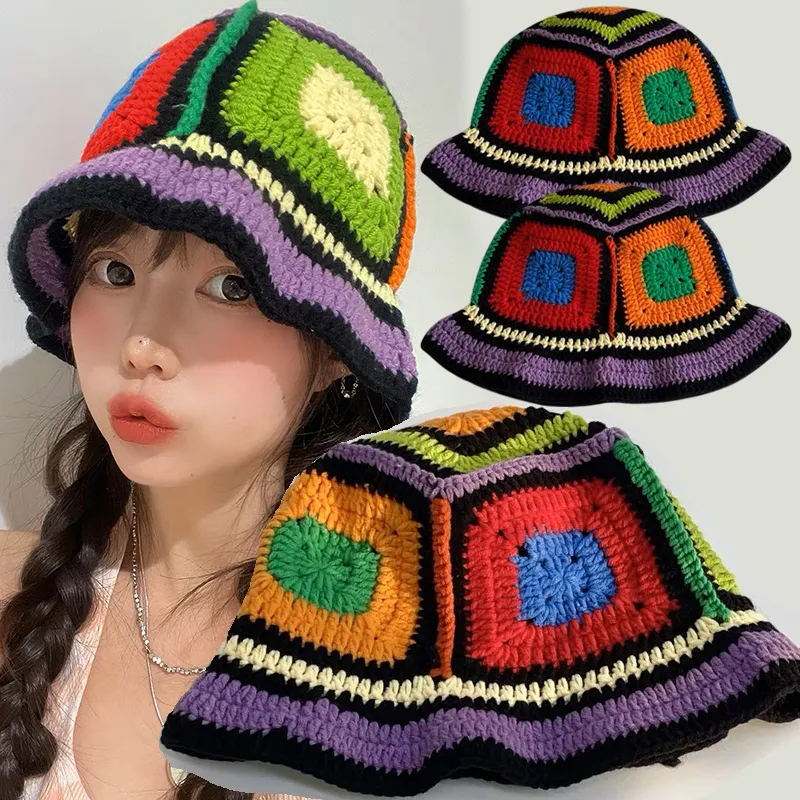 New Style Custom Summer Beach Hat Fashion Handmade Crochet Bucket Hats for Women