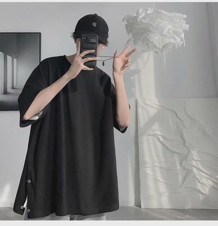 Men's Trendy Loose Fit T-Shirt, Short-Sleeved, Hong Kong Style, Versatile and Stylish.