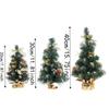 Three Sizes Mini Christmas Tree Pine Needles Golden Silver Red Desktop Xmas Ornament Pre Decorated Lightweight PVC