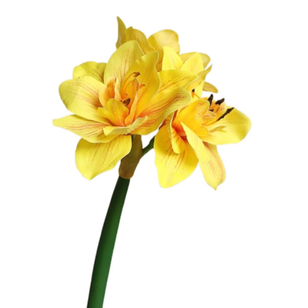 

63cm Artificial Clivia Flowers Branches Lifelike Simulated Green Plants Living Room Desktop жёлтый