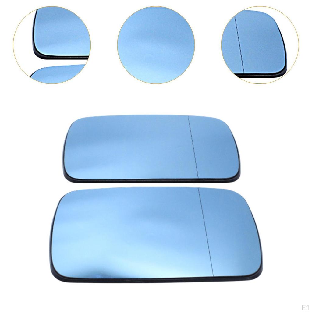 2x Mirror Glass Heated Replacement Driver Passenger Side for 3 Series E46