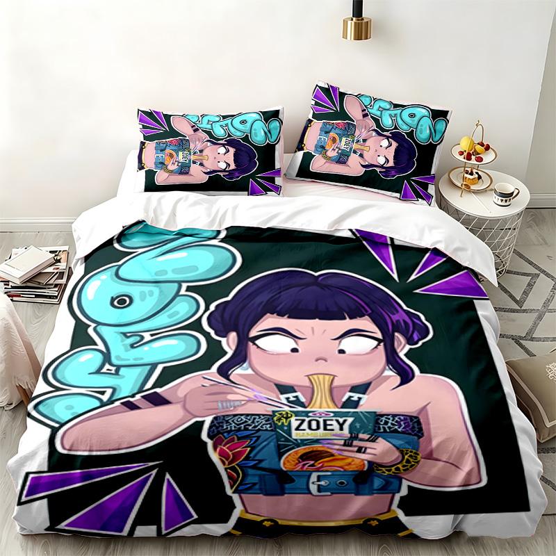 Kpop Demon Hunters 3pc Set Perfect for Bedroom Use Comfortable Bedding Set Includes a Duvet Cover and Two Pillowcases Ideal Birthday or Christmas Gift