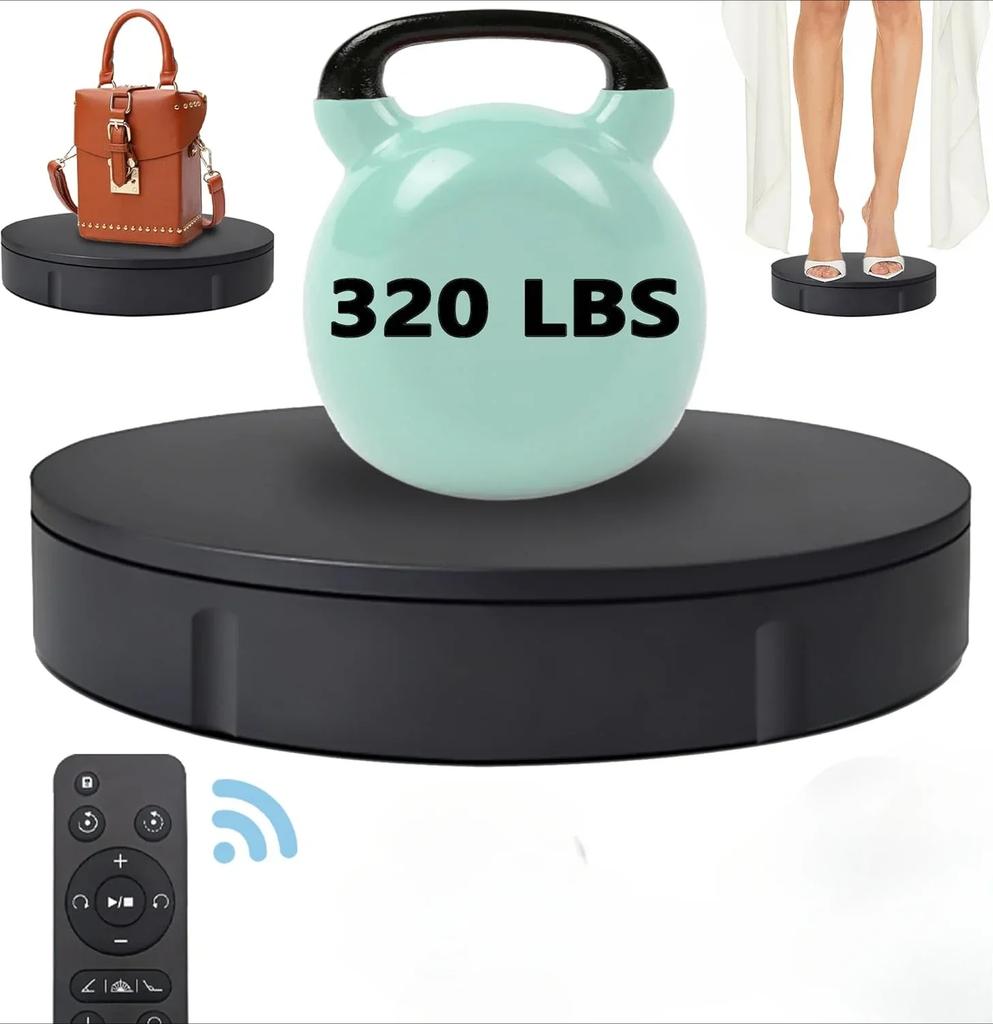 360 Degree Rotating Turntable 8.66 Inch,for Photography, Heavy Duty, Automatic Remote Control Display Platform