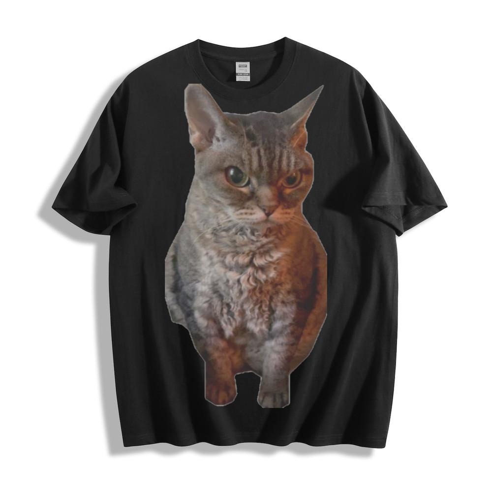 Realistic Grey Cat Graphic T-Shirt