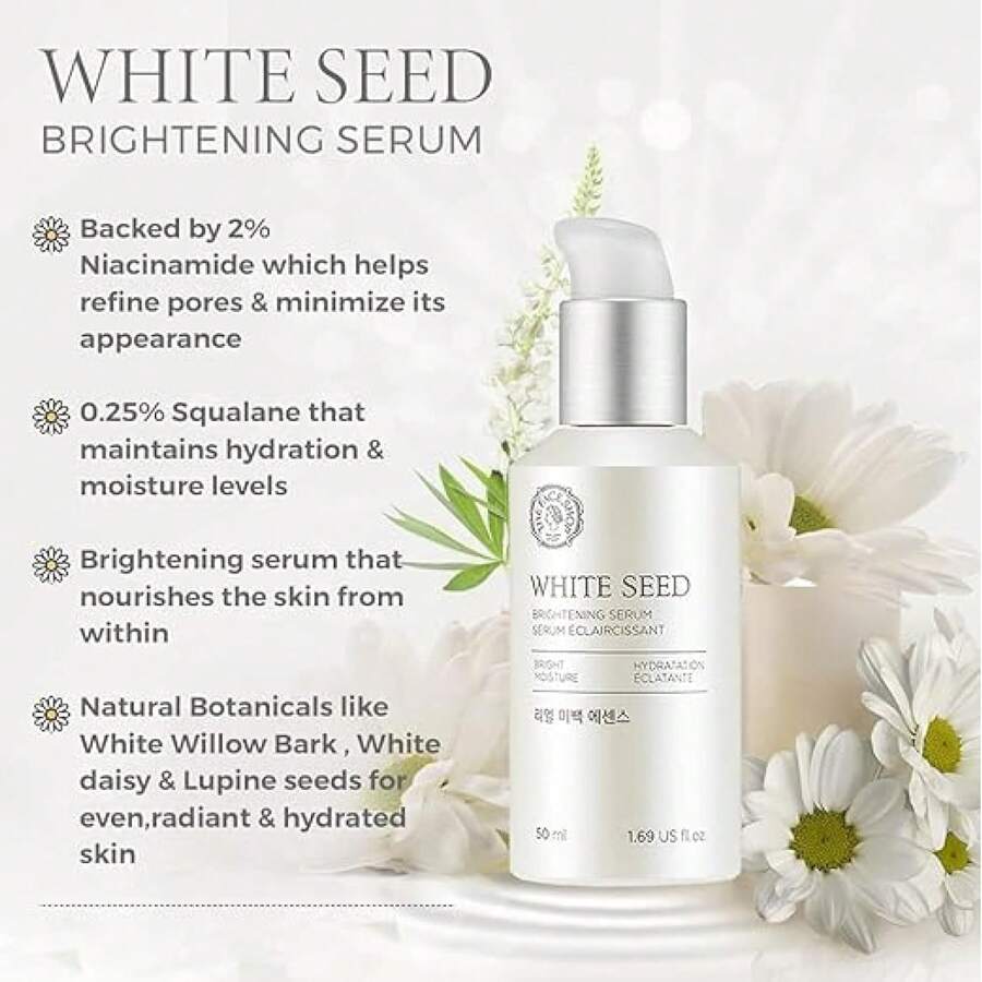 The Face Shop Sérum Éclaircissant 50ml Avec Extrait de Graines Blanches – Booster d'Éclat Profond pour Peau Terne