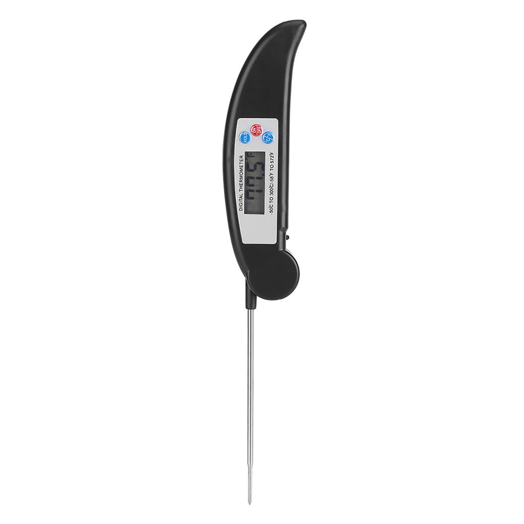 Matlagning Matnålstermometer för Kök BBQ Kötttemperaturmätning Svart