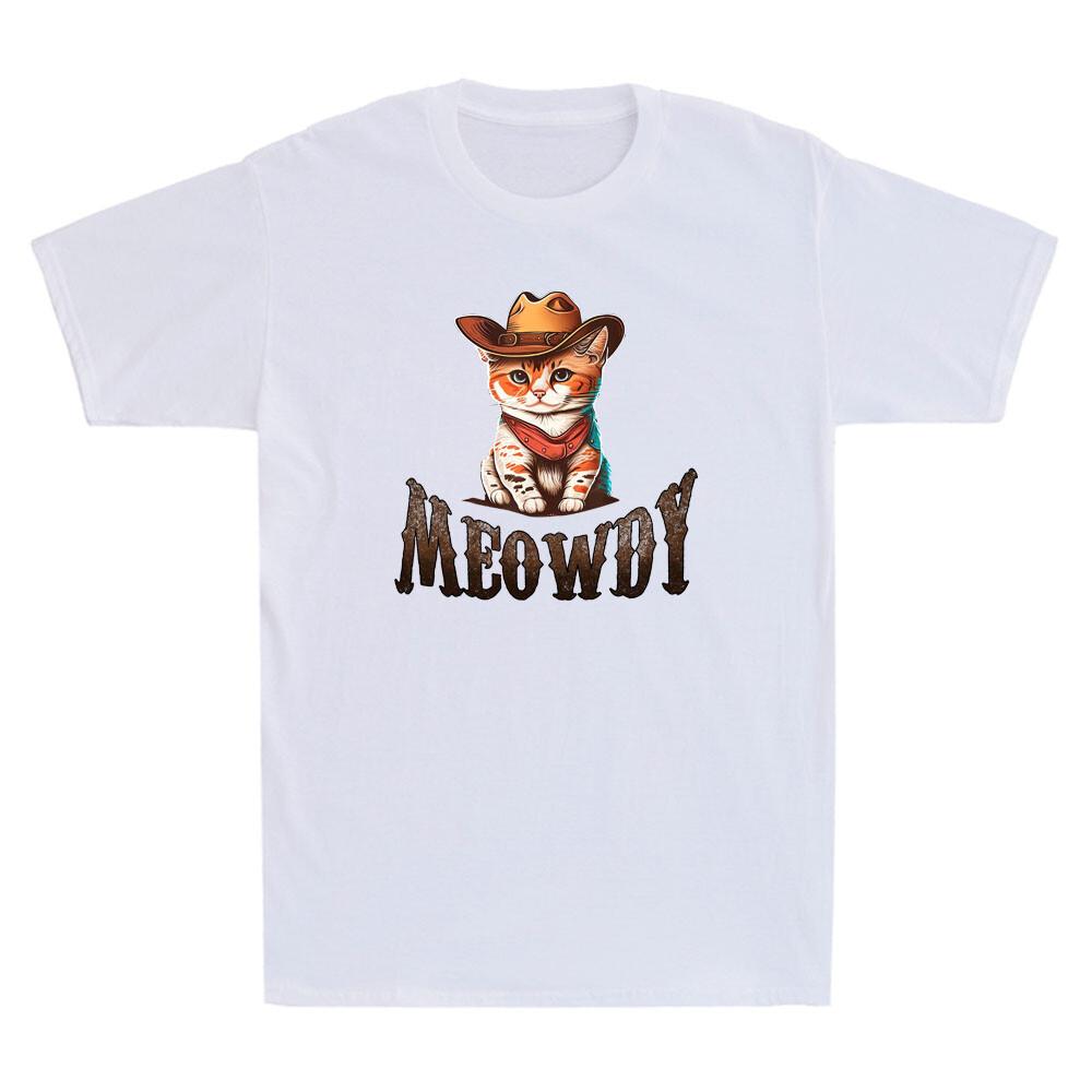 Cowboy Kitty Meowdy Funny Cowboy Cat Graphic Vintage Men s Short Sleeve T-Shirt XL