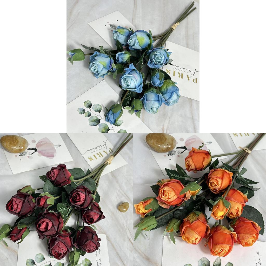Rose Artificial Flower Bouquet For Wedding Decorations And Photography Props