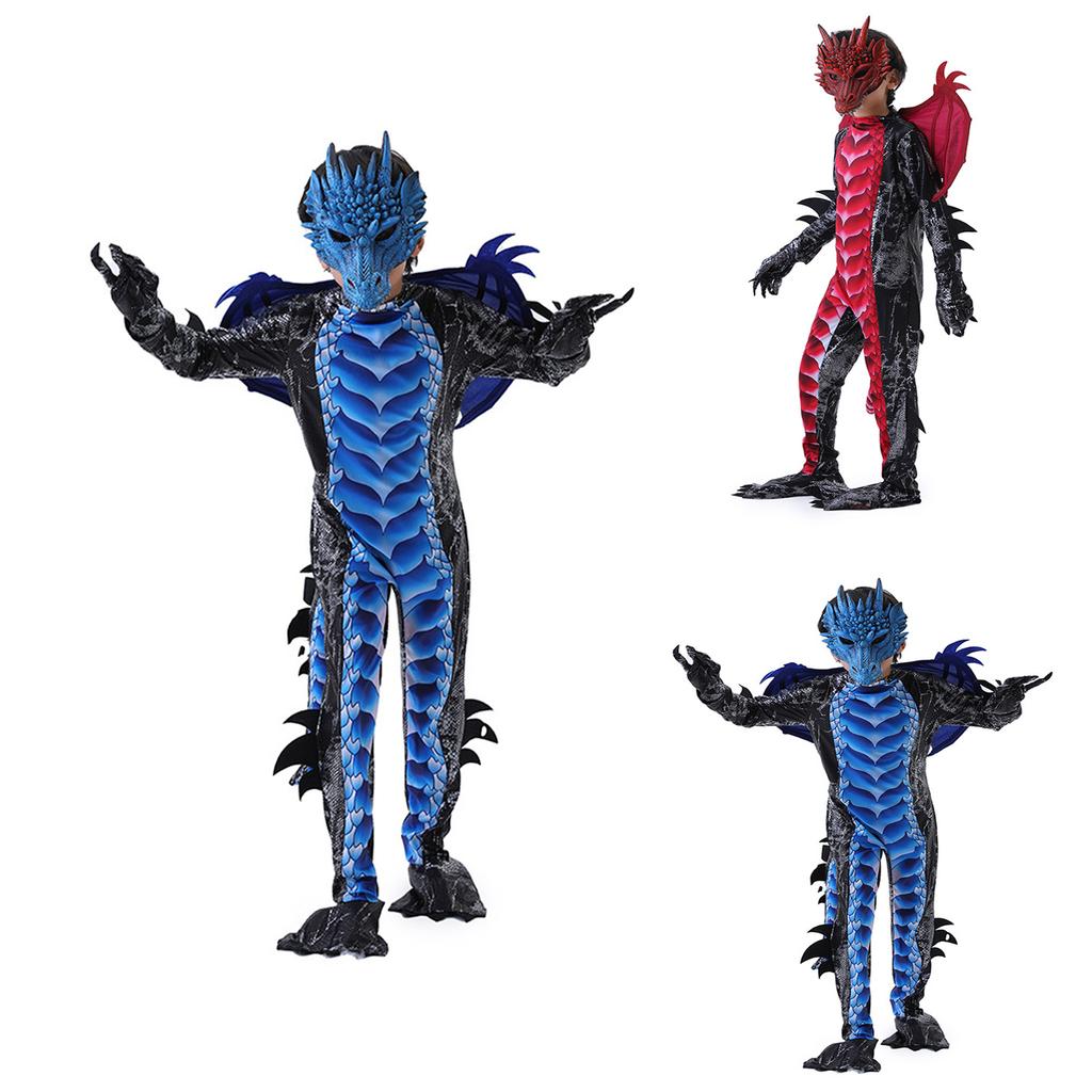 Halloween Kostüm für Kinder, Dinosaurier Rollenspiel Party Auftritt Outfit Set für Jungen