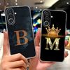 For Samsung M56 Case SM-M566B Clear Fashion A-Z Letters Luxury Flowers Crown Soft TPU Bumper For Samsung Galaxy M56 Back Cover