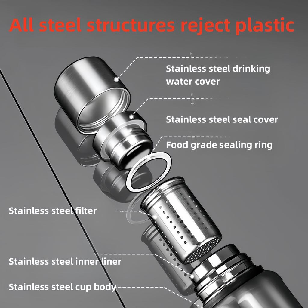 Outdoor Sports Thermos Cup: Large Capacity Metal Vacuum Flask, 600/800/1000/1500/2000ML Options, 316 Stainless Steel