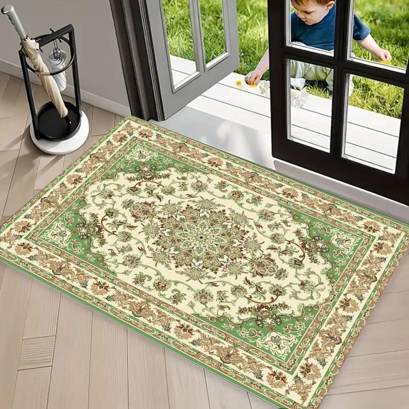

Retro Floral Pattern Area Rug Soft Non-Slip Carpet Mat for Home Decor - Perfect for Entryway Bedroom Living Room Carpet 40cm x 60cm