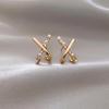 2025 Silver Needle Zircon Pearl Earrings: French Retro Light Luxury Studs for Women