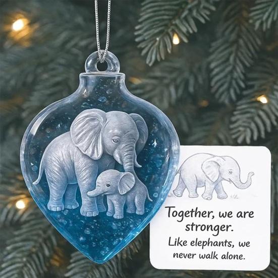Juletrepynt Gradient Blå Elefant Anheng for Juledekor Lys Utsøkt Vinterland Hengepynt Høytidsgave med Dyp