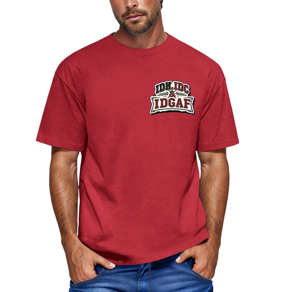Men's Neck Short Sleeve Funny Graphic Print T-Shirt for Everyday Wear