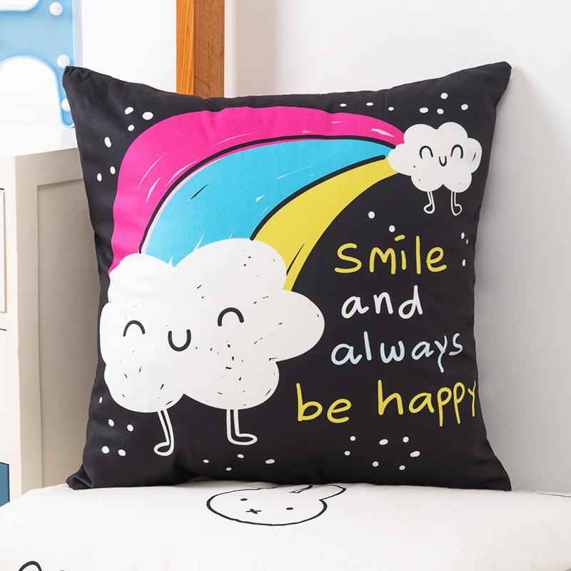 Cartoon Animation Patterns Throw Pillow Cover With Short Plush Print For Living Room Sofa Decoration Cushion Cover Pillow Covers