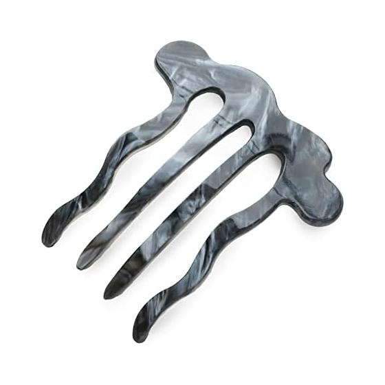 JewelVOX Marble Nuance Wave Comb Hair Accessory for Women - Stylish, Popular, Adult (Gray) Approx. W7.7xH8.5cm