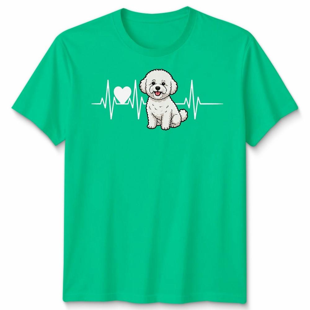 Bichon Frise Heartbeat Dog Animals UnisexS TShirt UnisexS Tee Graphic Top S