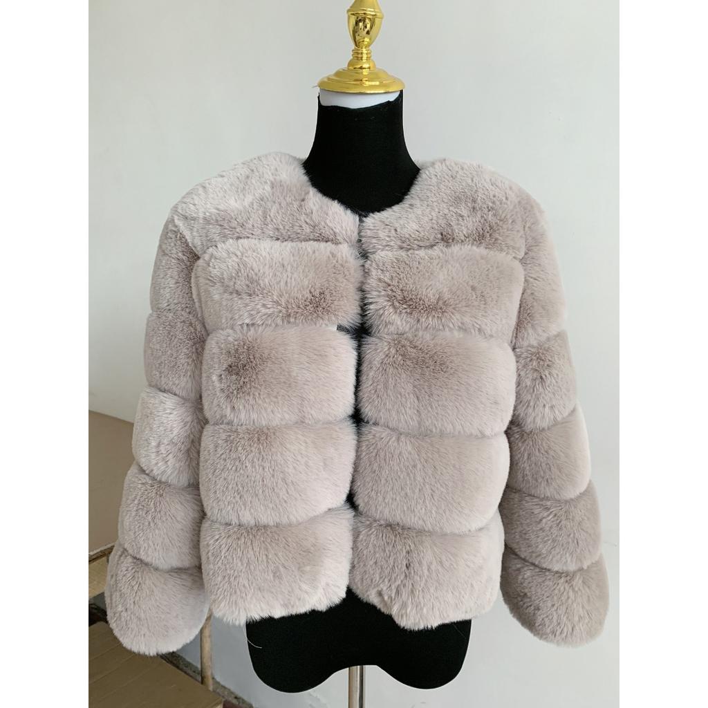 VAYLA Damen Mode Kunstpelzmantel Super Heiß Herbst Winter Damen Kurzer Kunstfuchs Pelz Flauschige Jacke Hohe Qualität 7XL Damen Pelzige Mäntel