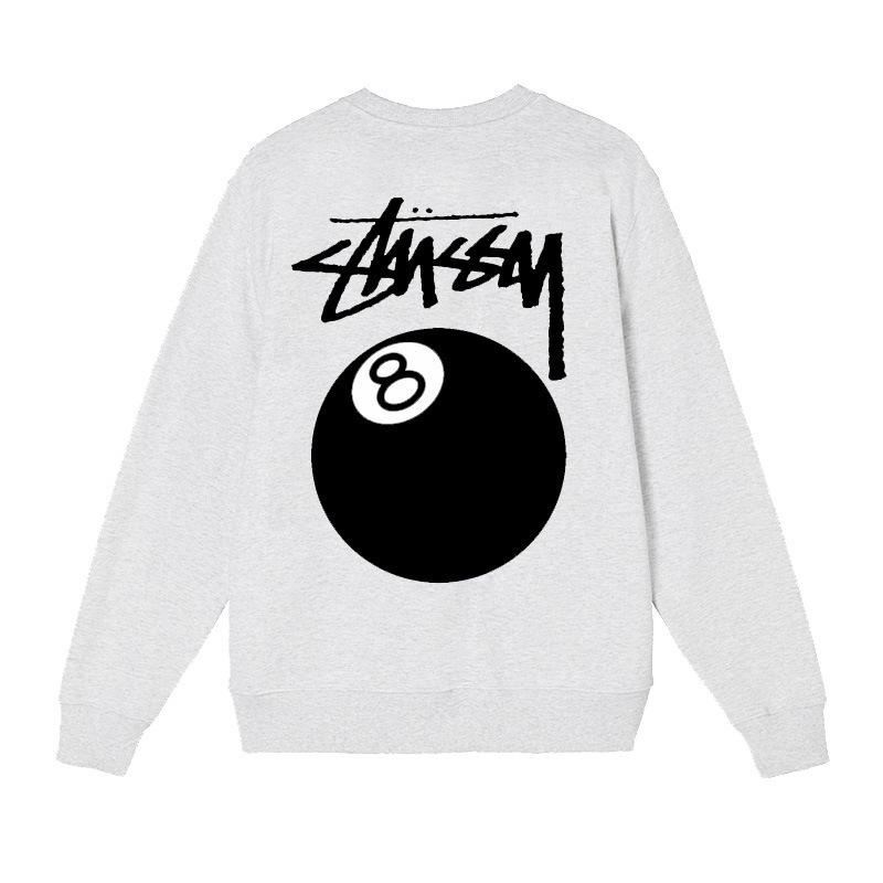 Kuaerstu Unisex Amerikaanse Stijl Ronde Hals Sweatshirt, Zwart, Klassieke Letterprint met Acht Dobbelstenen, Lange Mouw.