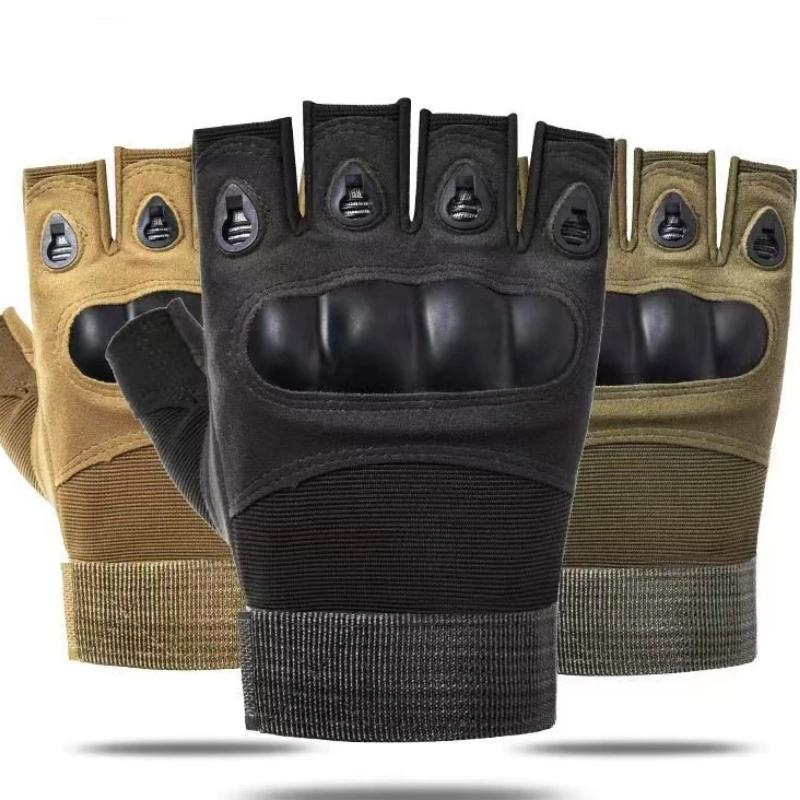 

Half-finger Tactical Gloves Men s Outdoor Cycling Sports Anti-slip Wear Mountaineering Fitness Training wargame M пісочний