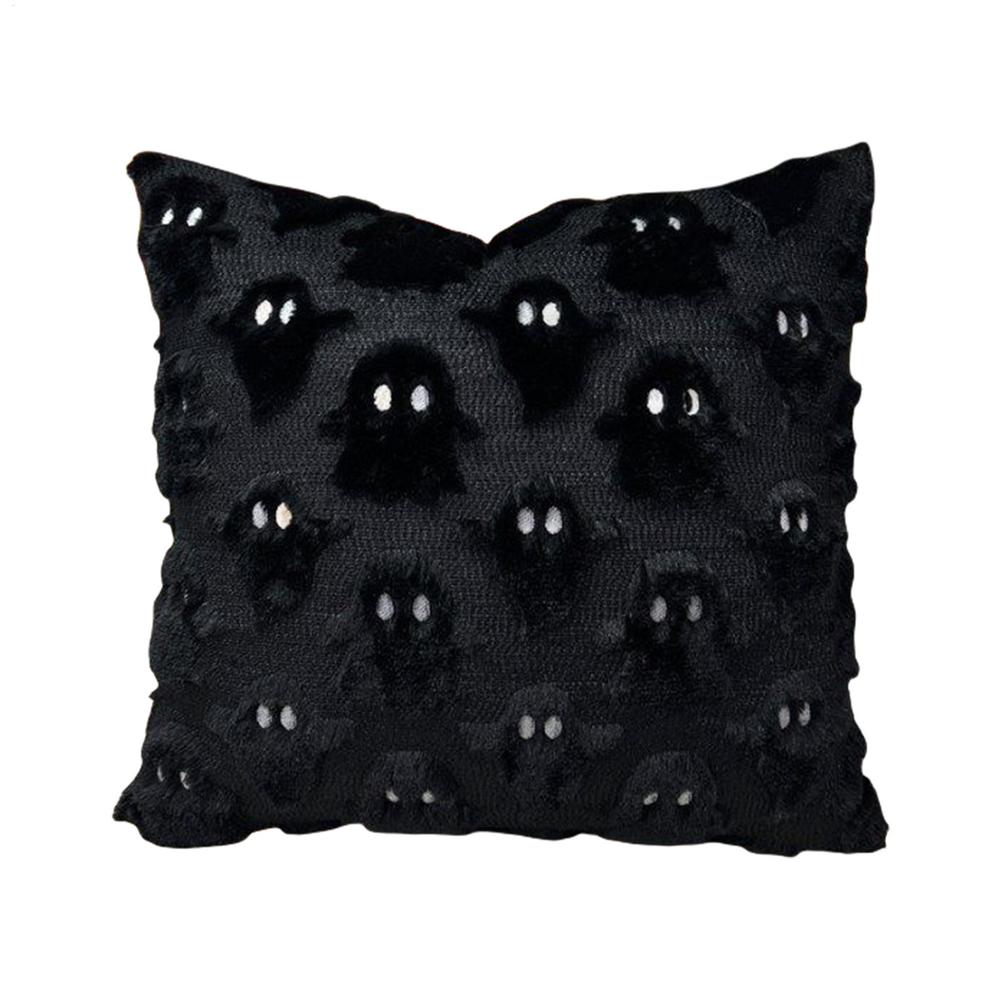 

Halloween Ghost Pillow Covers Spooky Decorative Pillowcases Couch Chair Sofa Throw Cushion Cover for Feastival Photo Backdrop чёрный