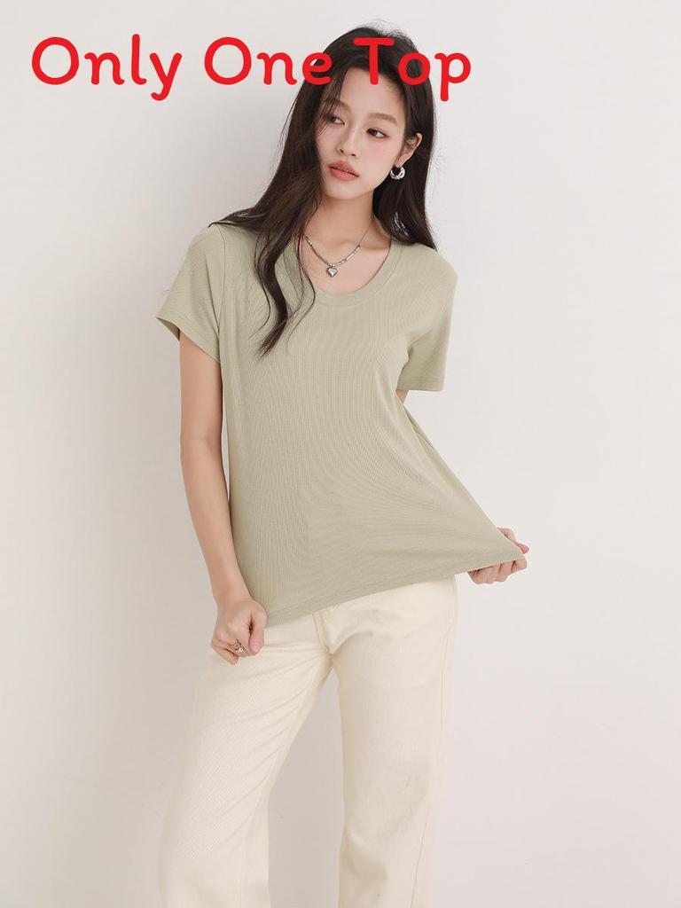 Summer Women Short Sleeve T Shirt With Half Open Collar For Casual And Office Wear