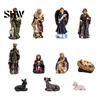 Manger Scene Accessories 11 Pcs Christmas Nativity Set, Resin Mini Figurines Tabletop Decor, Decorations Holy Family Angel Shepherd Animals