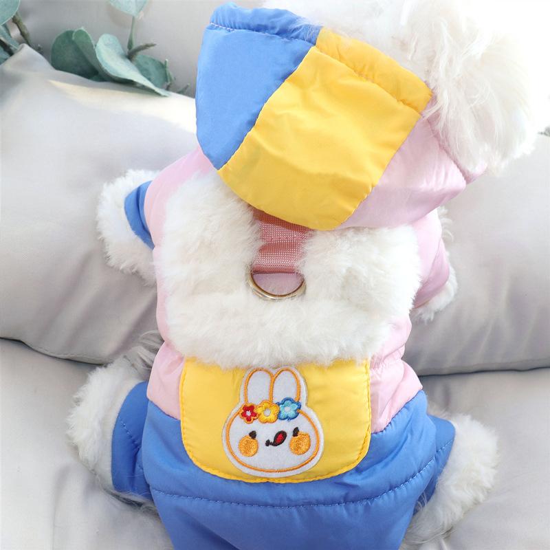 Winter Hundekleidung für kleine Hunde Bichon Teddy Zwergspitz Schnauzer Polyester Lässig Vierbeiner Winterstil Cartoon Stickerei