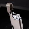 High-End No. 3 Metal Windproof Straight Flame Lighter with Visible Window - Creative Smoking Accessory