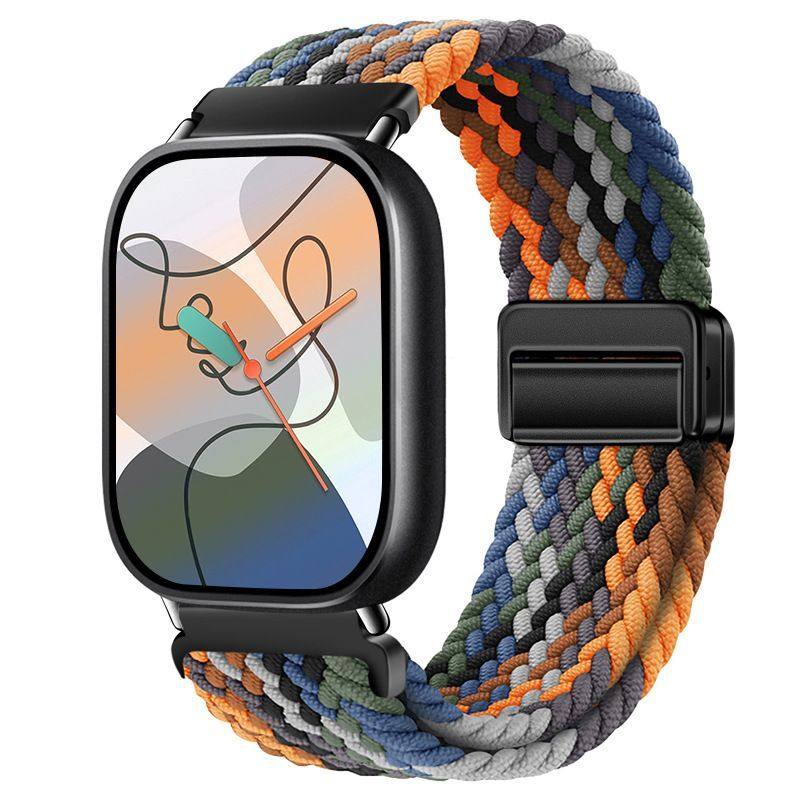 For Redmi Watch 6/5/4 XiaoMi Mi Band 8 Pro Quick Release Magnetic Woven Nylon Band Adjustable Breathable Sport Wristband