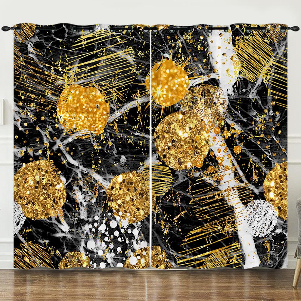 

Бронзовый Мрамор Простой Узор 3D Цифровая Печать Штора Затемняющая и На люверсах 97cm*114cm*2