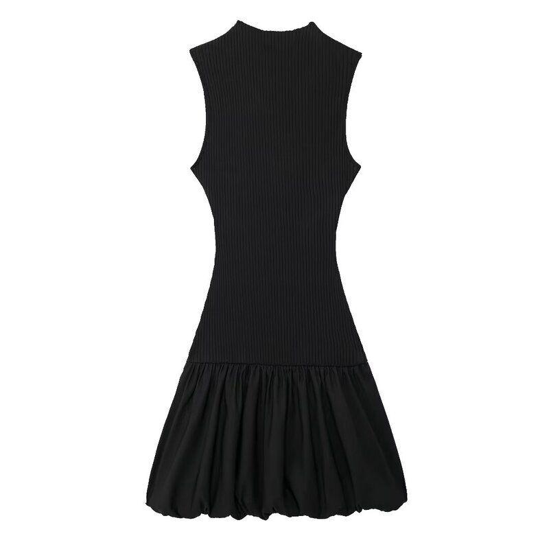 Fashion Style 2024 Summer New Arrival Women's Clothing Stylish Balloon Style Rib Backless Dress 0085361