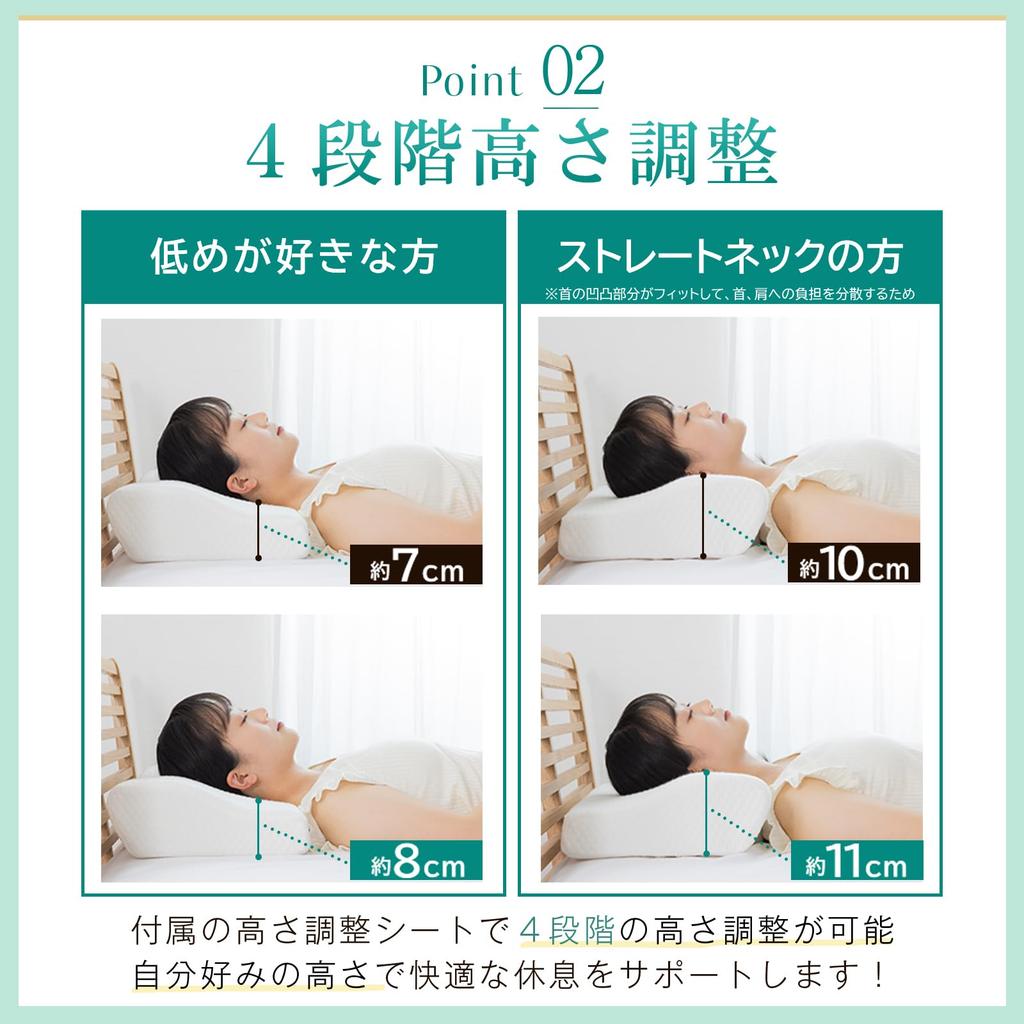 NemHeal Memory Foam Pillow Reduces Neck and Shoulder Prevents Neck 4 Height and Perfect for Side and Back High and Low and Suitable for Straight Necks