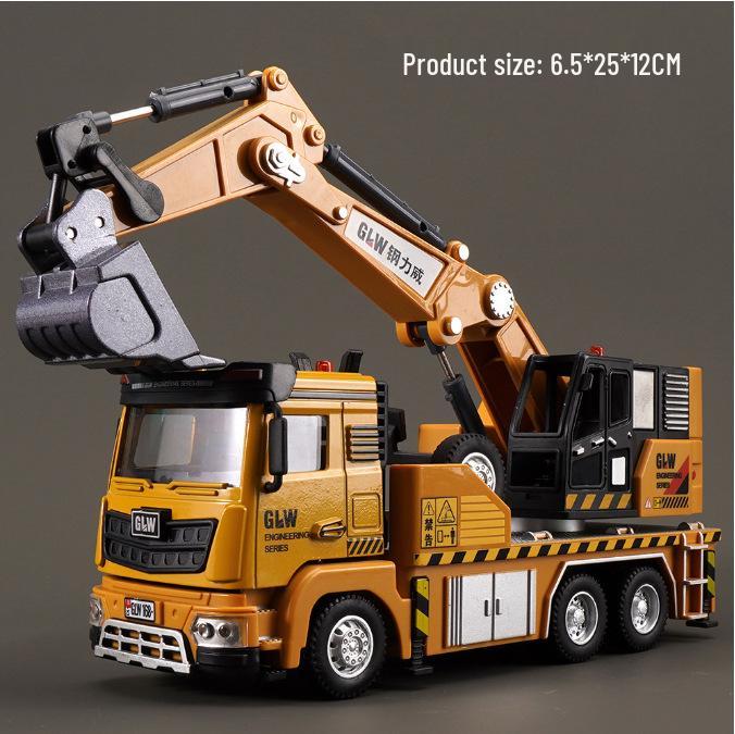 

Стальная Мощь Большой Сплавной Игрушечный Кран - Детский Инженерный Автомобиль Кран и Бетономешалка Набор