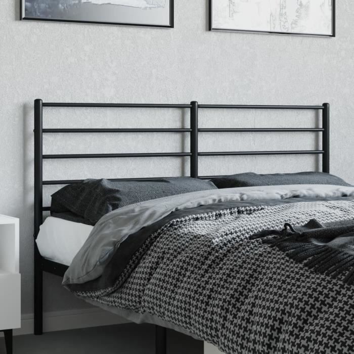 VidaXL Black Metal Headboard 150 Cm 352353