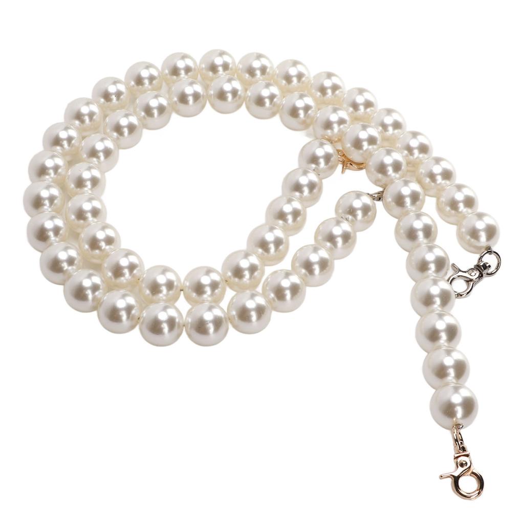 2Pcs Pearl Bead Bag Chain 60cm Workmanship Easily Install Detachable Bag Chain Accessories for