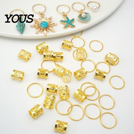 Layered Dreadlocks Beads 45Pcs Dreadlock Hair Accessories, Open Design Easy to Wear Braided Party Jewelry Rings with Marine Elements