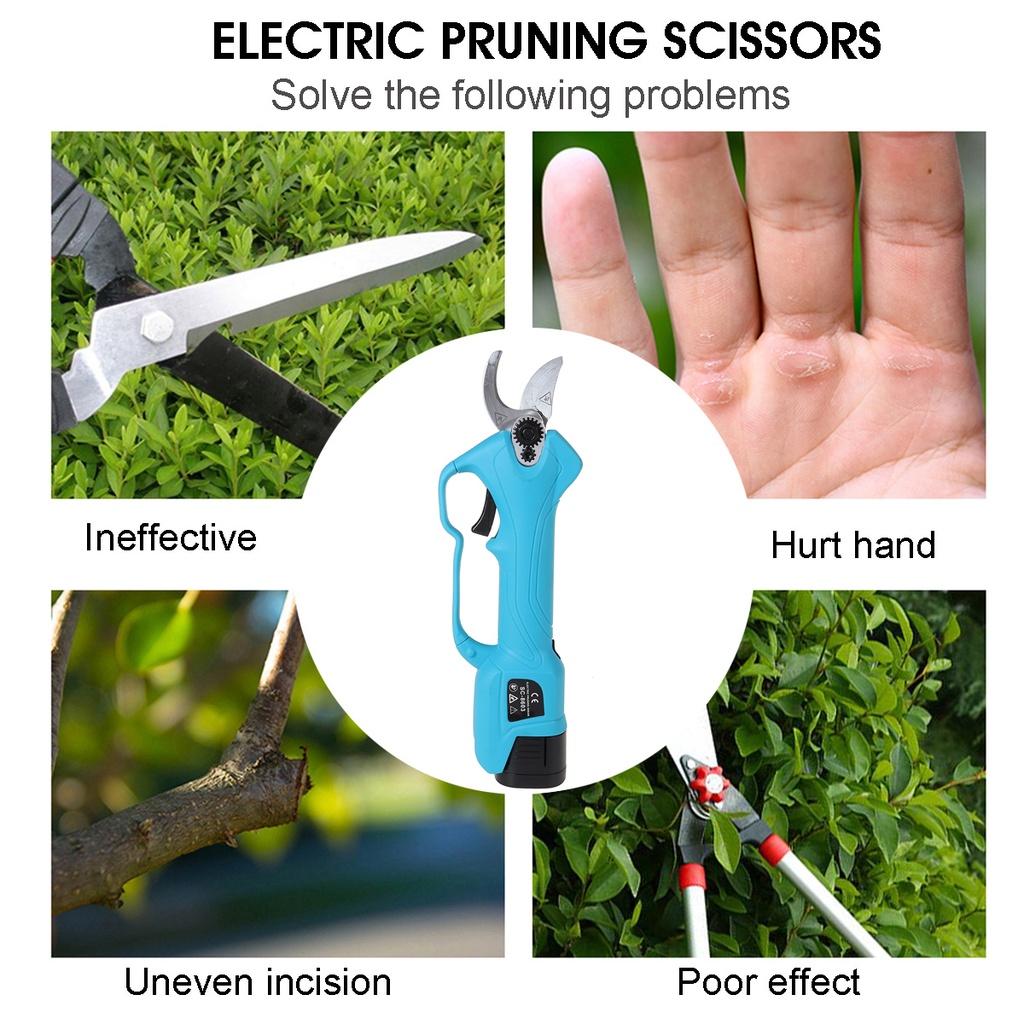 16.8V 88VF Cordless Pruner Electric Pruning Shear 2000mAh Lithium-ion Battery Efficient Fruit Tree Bonsai Pruning Branch Cutter