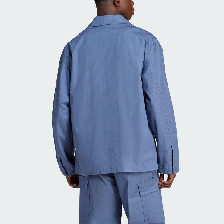 Adidas Originals Essential Premium Essentials Overshirt Solid Color Loose Fit Large Pocket Sports Casual Comfortable Long Sleeve Shirt IU2345