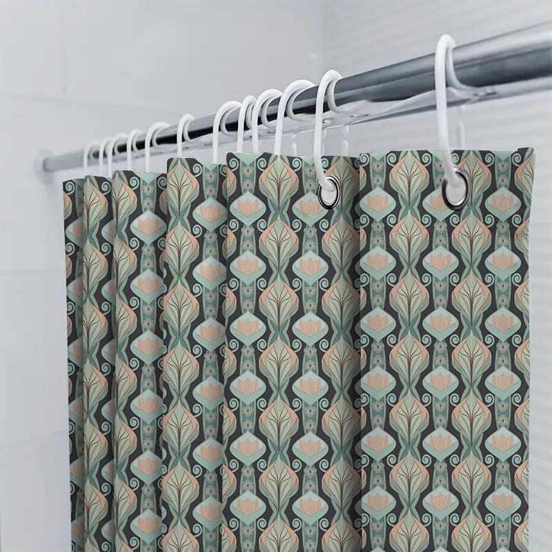 Vintage Floral Decor Shower Curtain: Elegant Pattern For Bathroom Accessories Multiple Colors Available
