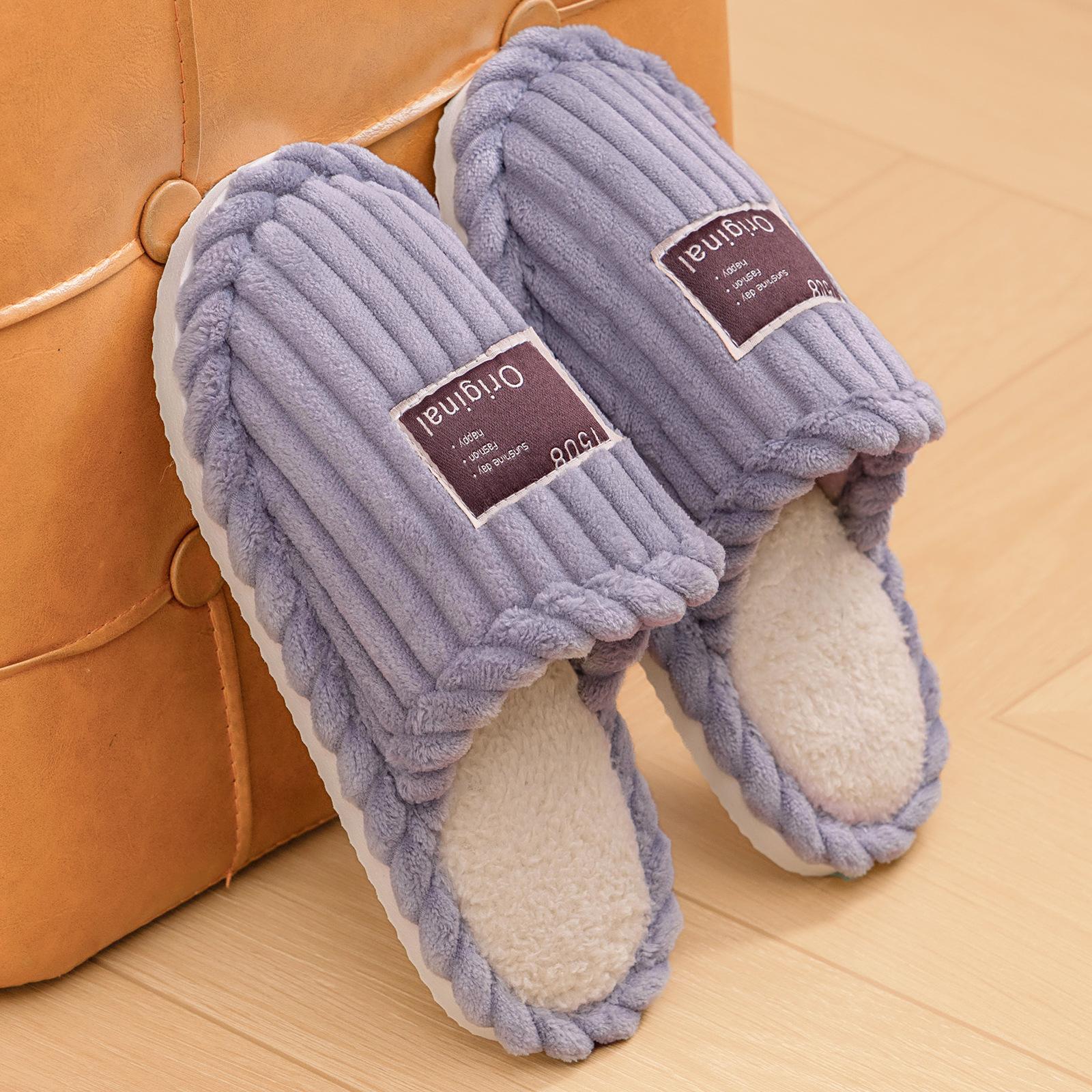 

Cotton slippers women s fluffy shoes thickened and velvet half-drag cotton shoes large size one-pedal home cotton shoes 46-47