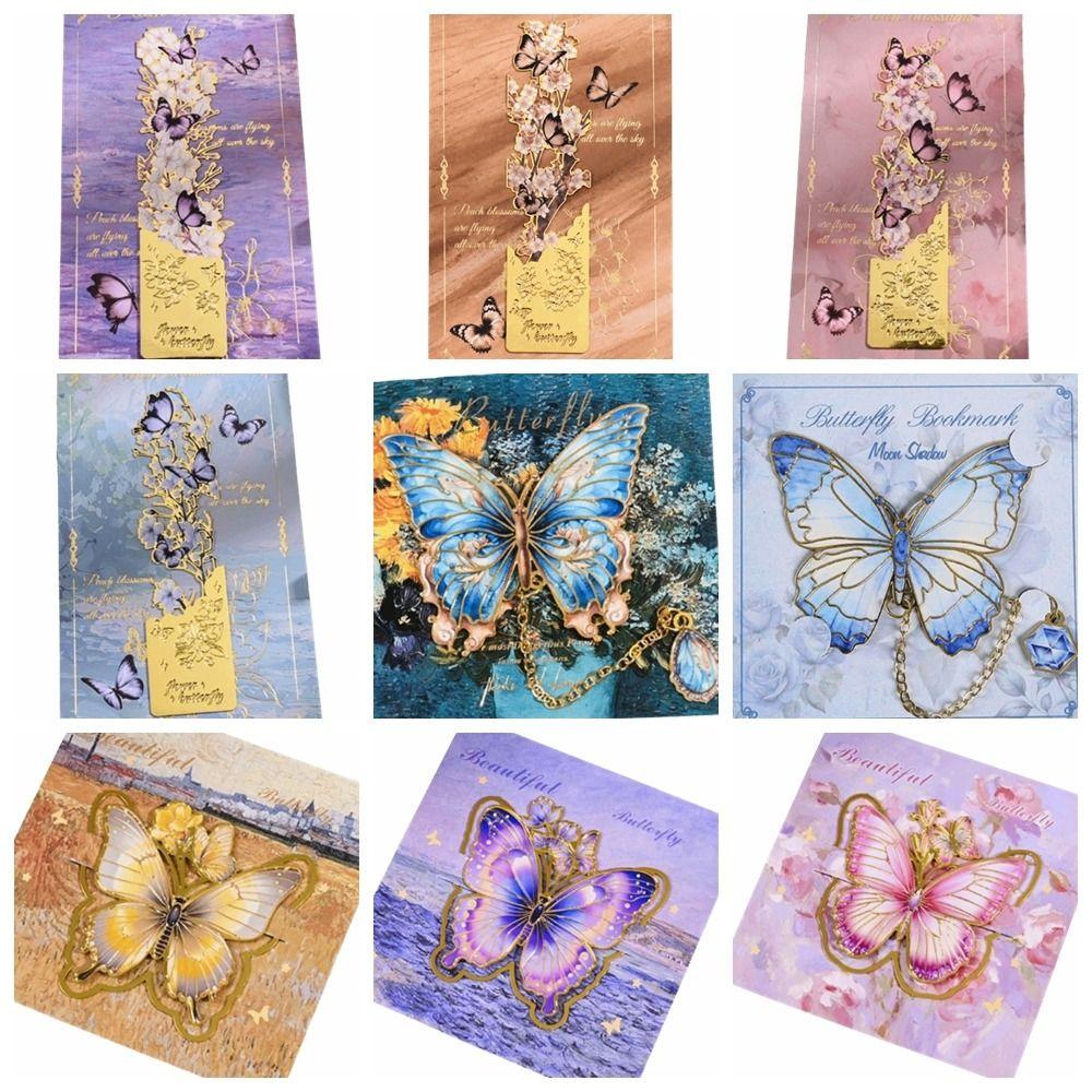 Reading Mark Hollow Out Butterfly Bookmark Flower Exquisite Craft Metal Bookmark Vintage Book Page Clip Readers Gifts