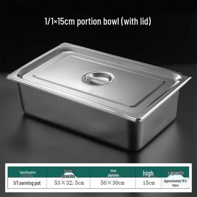 Stainless Steel Rectangular Buffet Food Pan with Lid