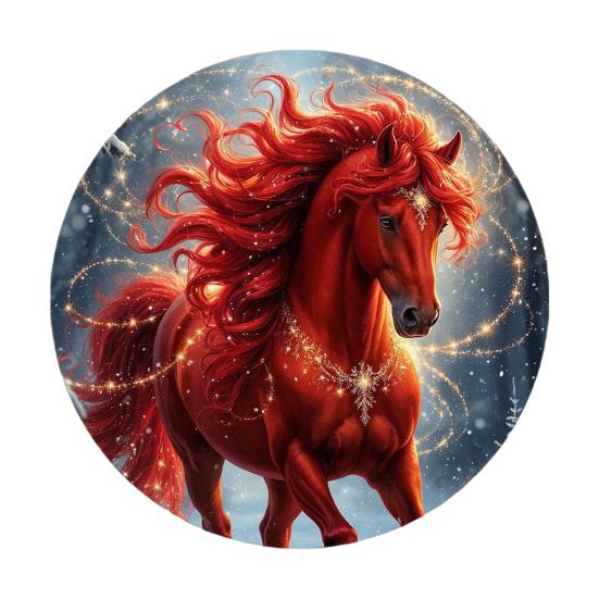 2026 Year of The Horse Fridge Magnet Acrylic Auspicious Horse Refrigerator Magnet Chinese New Year Festival Home Kitchen Door Locker Decoration
