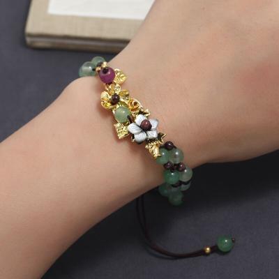 Ancient Dongling Jade Iris Bracelet, Retro Woven Bracelet, Bracelet, Female Mori Simple Literary and Ethnic Style Accessories