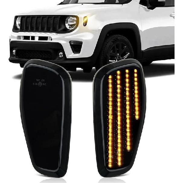 D-Lumina LED Side Marker Lights Smoked Lens White For Honda Civic 2016- 10Th Gen Civic Sedan Coupe Hatchback, Front Bumper Fender Side Marker Light,