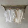 Elegant Lace Trim Collar Romper for Baby Girls - Spring/Summer Style