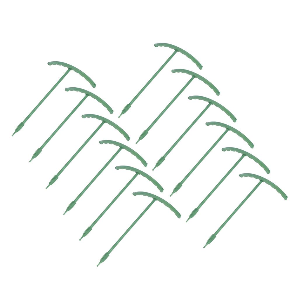 12 Sets Plant Support Stakes with Half Round Support Ring Plastic Garden Tool for Flower Pot Vegetable