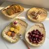 Vegetable Food Storage Basket Bread Round Snack Basket Rustic Woven Basket  for Fruit Vegetables